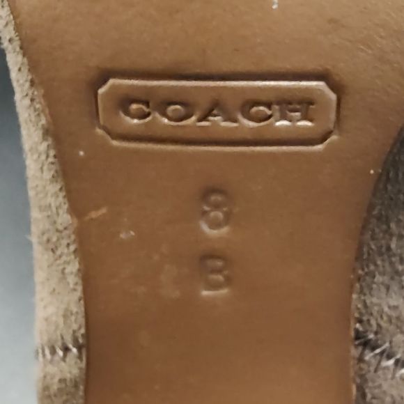 Coach Trudie Patchwork Suede Knee High Heeled Boots Size 8 - Picture 9 of 11